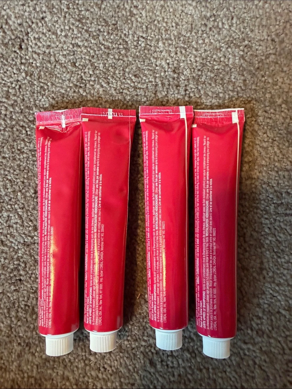 Lot 4 L'oreal Paris Excellence Creme Conditioning #4 Hair Treatment Tubes NEW